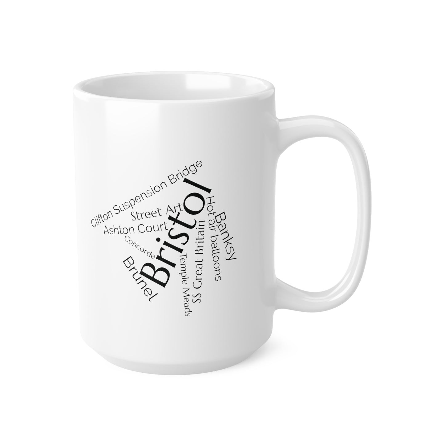 Bristol word mug, local mug, geography mug, gift, mug, coffee cup, word mug, wordcloud mug, christmas gift, birthday gift