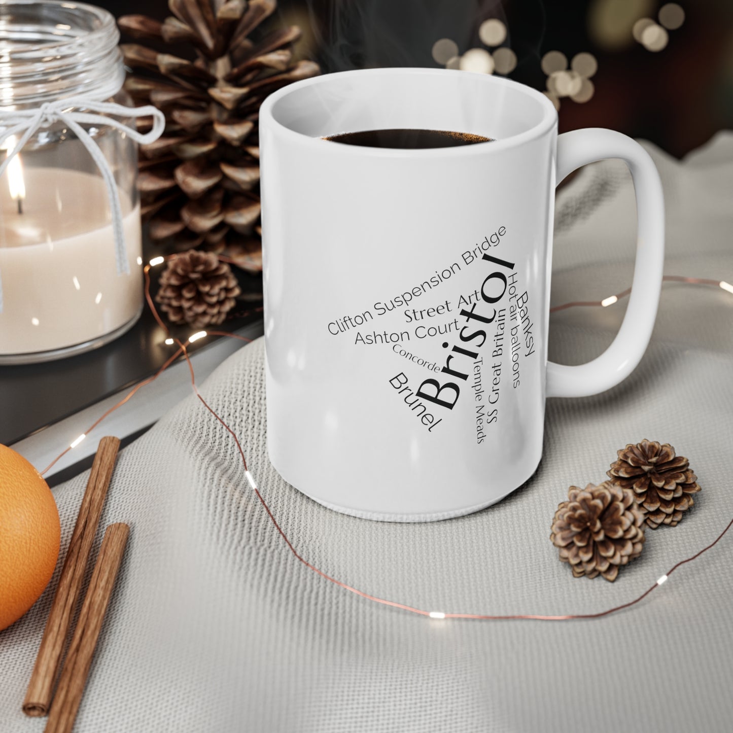 Bristol word mug, local mug, geography mug, gift, mug, coffee cup, word mug, wordcloud mug, christmas gift, birthday gift