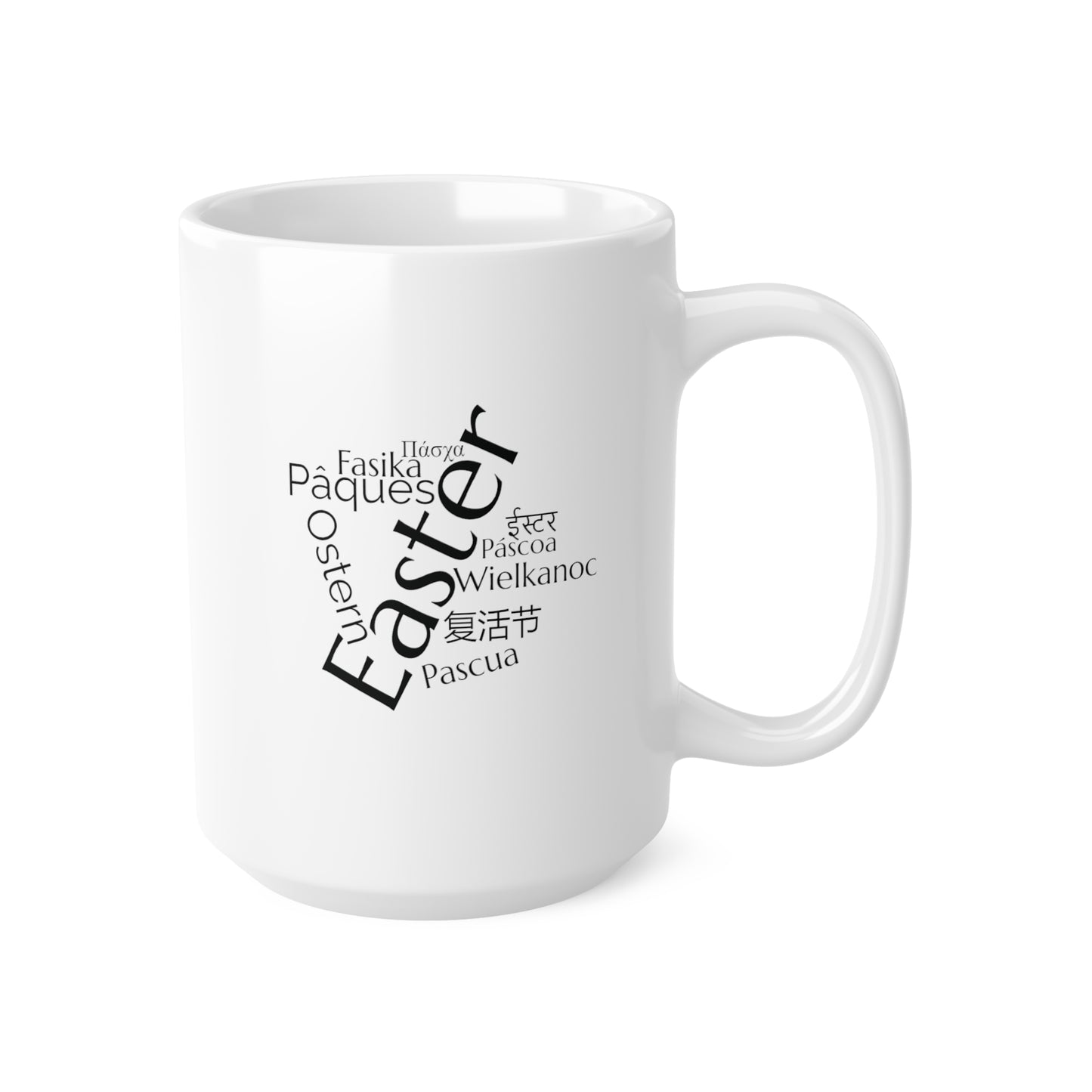 Easter word mug, geography mug, gift, mug, coffee cup, language mug, wordcloud mug, easter gift, world, languages