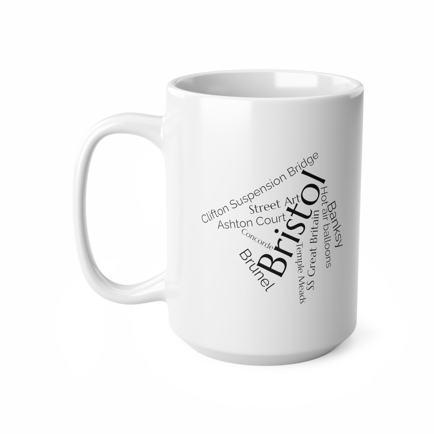 Bristol word mug, local mug, geography mug, gift, mug, coffee cup, word mug, wordcloud mug, christmas gift, birthday gift