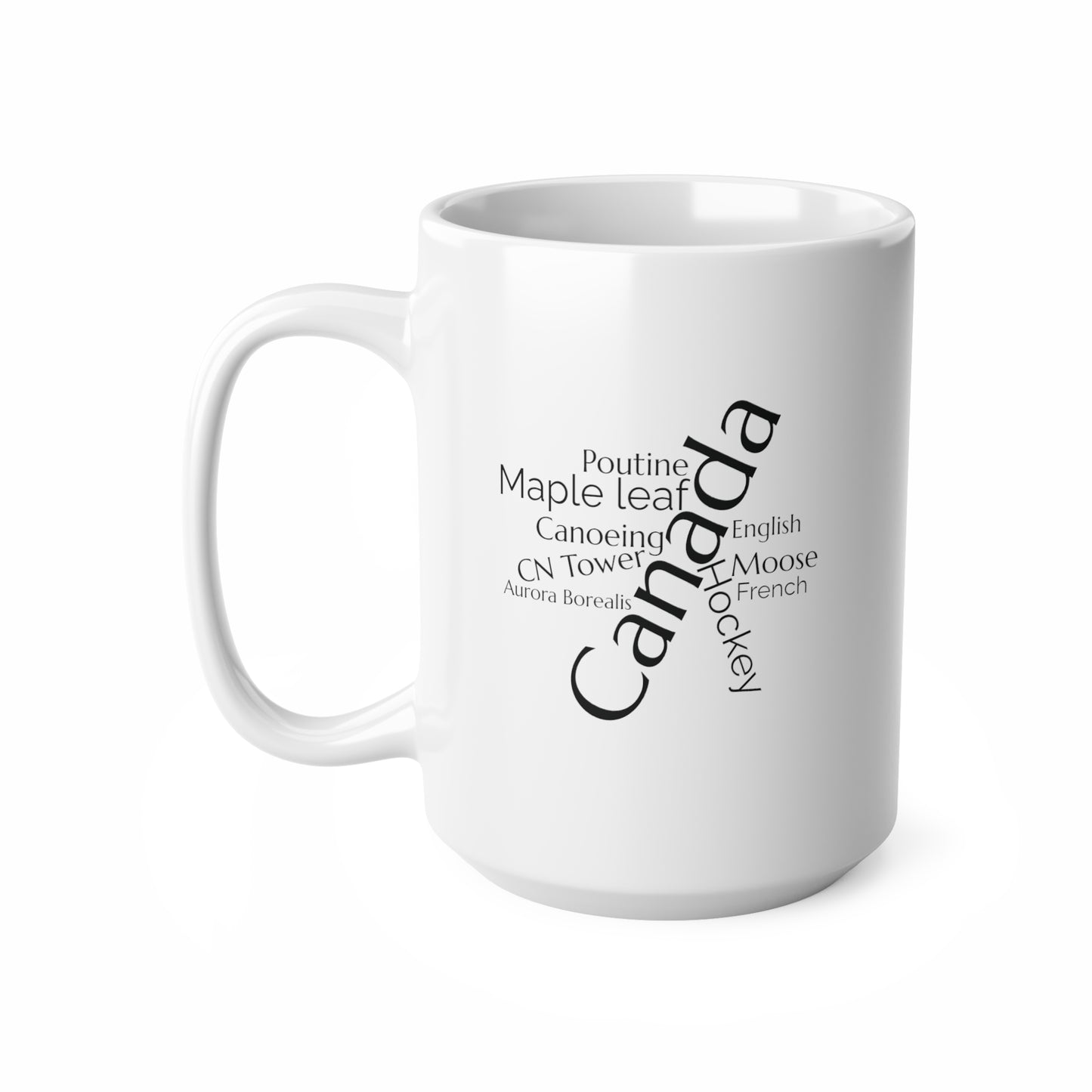 Canada word mug, local mug, geography mug, gift, mug, coffee cup, word mug, wordcloud mug, christmas gift, birthday gift
