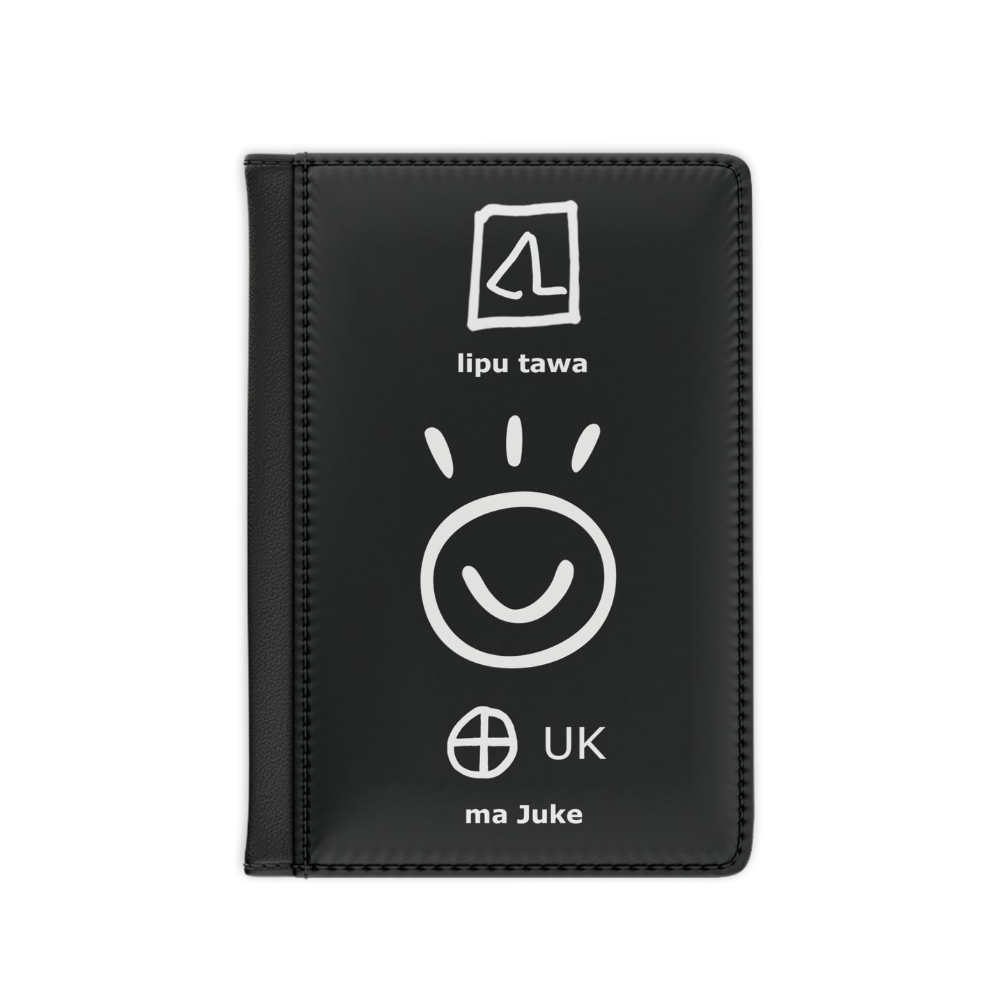 toki pona Passport Cover, UK Passport Cover, lipu tawa, ma Juke