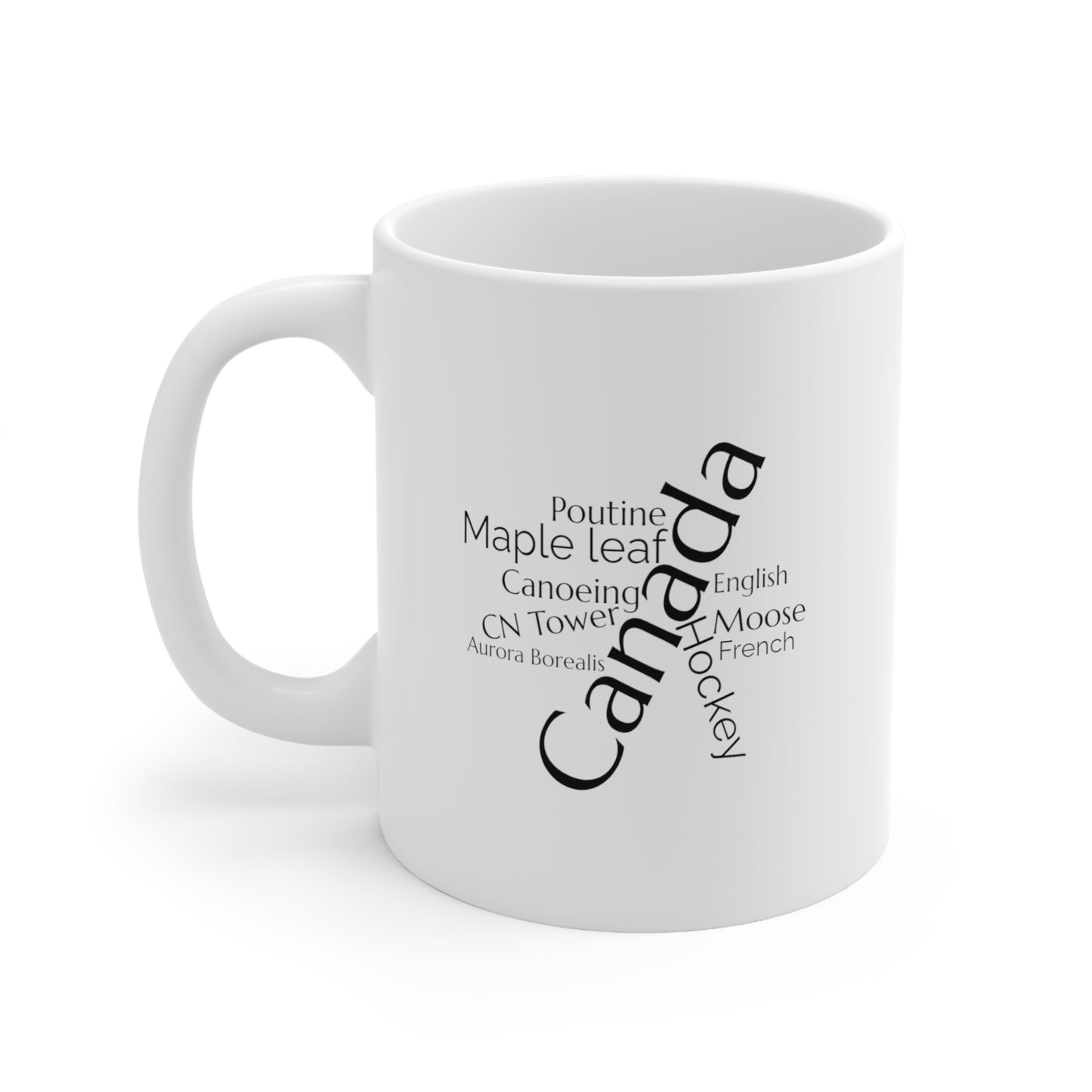 Canada word mug, local mug, geography mug, gift, mug, coffee cup, word mug, wordcloud mug, christmas gift, birthday gift
