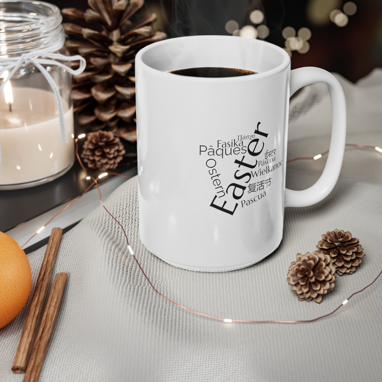 Easter word mug, geography mug, gift, mug, coffee cup, language mug, wordcloud mug, easter gift, world, languages