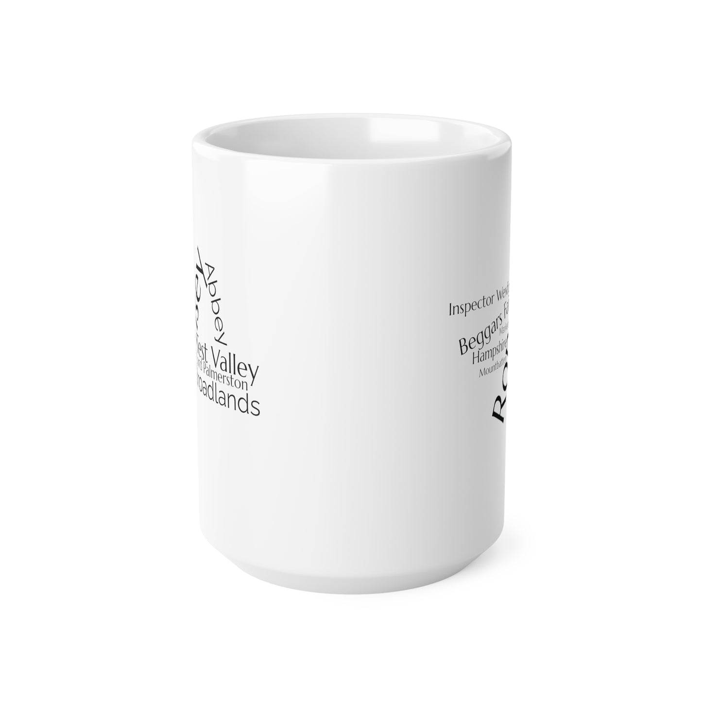 Romsey word mug, local mug, geography mug, gift, mug, coffee cup, word mug, wordcloud mug, christmas gift, birthday gift