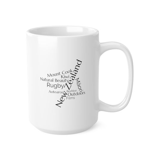 New Zealand word mug, local mug, geography mug, gift, mug, coffee cup, word mug, wordcloud mug, christmas gift, birthday gift