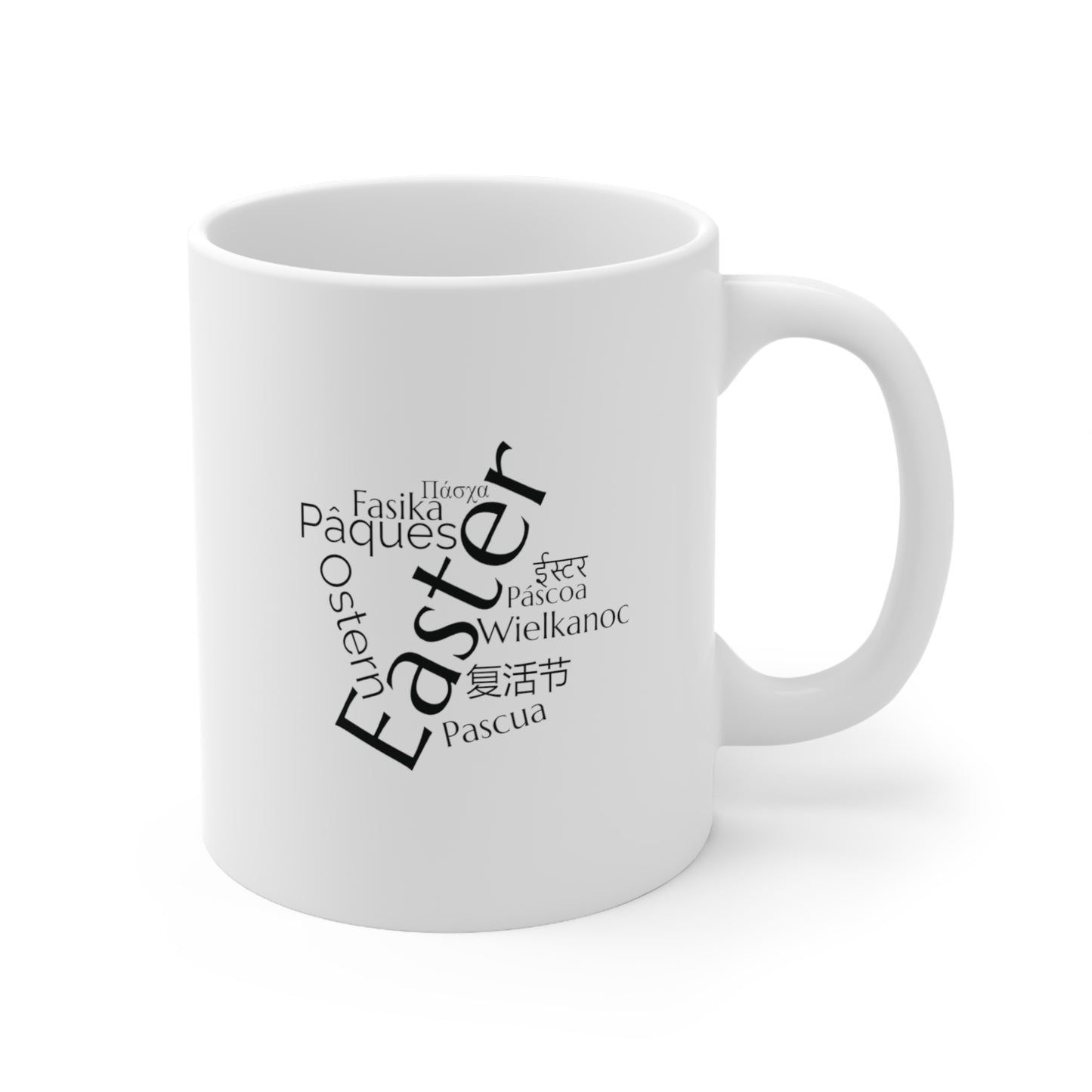 Easter word mug, geography mug, gift, mug, coffee cup, language mug, wordcloud mug, easter gift, world, languages