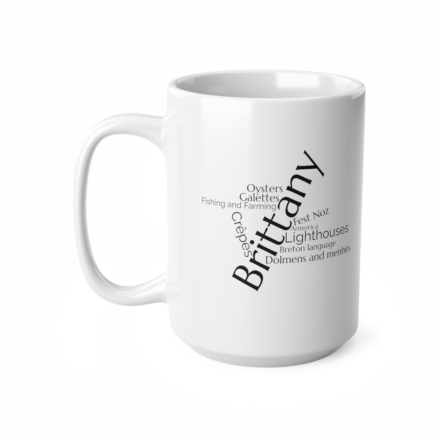 Brittany word mug, local mug, geography mug, gift, mug, coffee cup, word mug, wordcloud mug, christmas gift, birthday gift