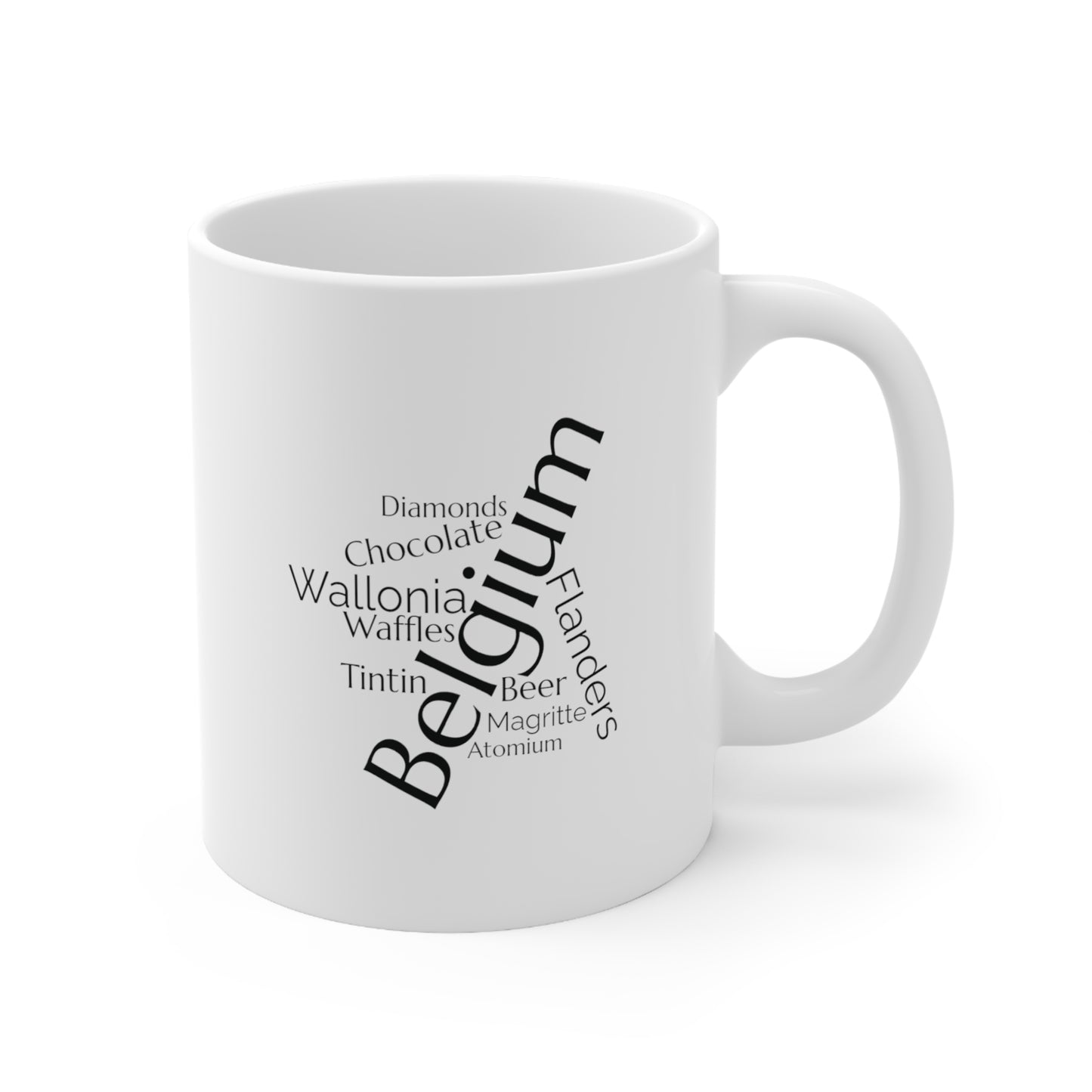 Belgium word mug, local mug, geography mug, gift, mug, coffee cup, word mug, wordcloud mug, christmas gift, birthday gift