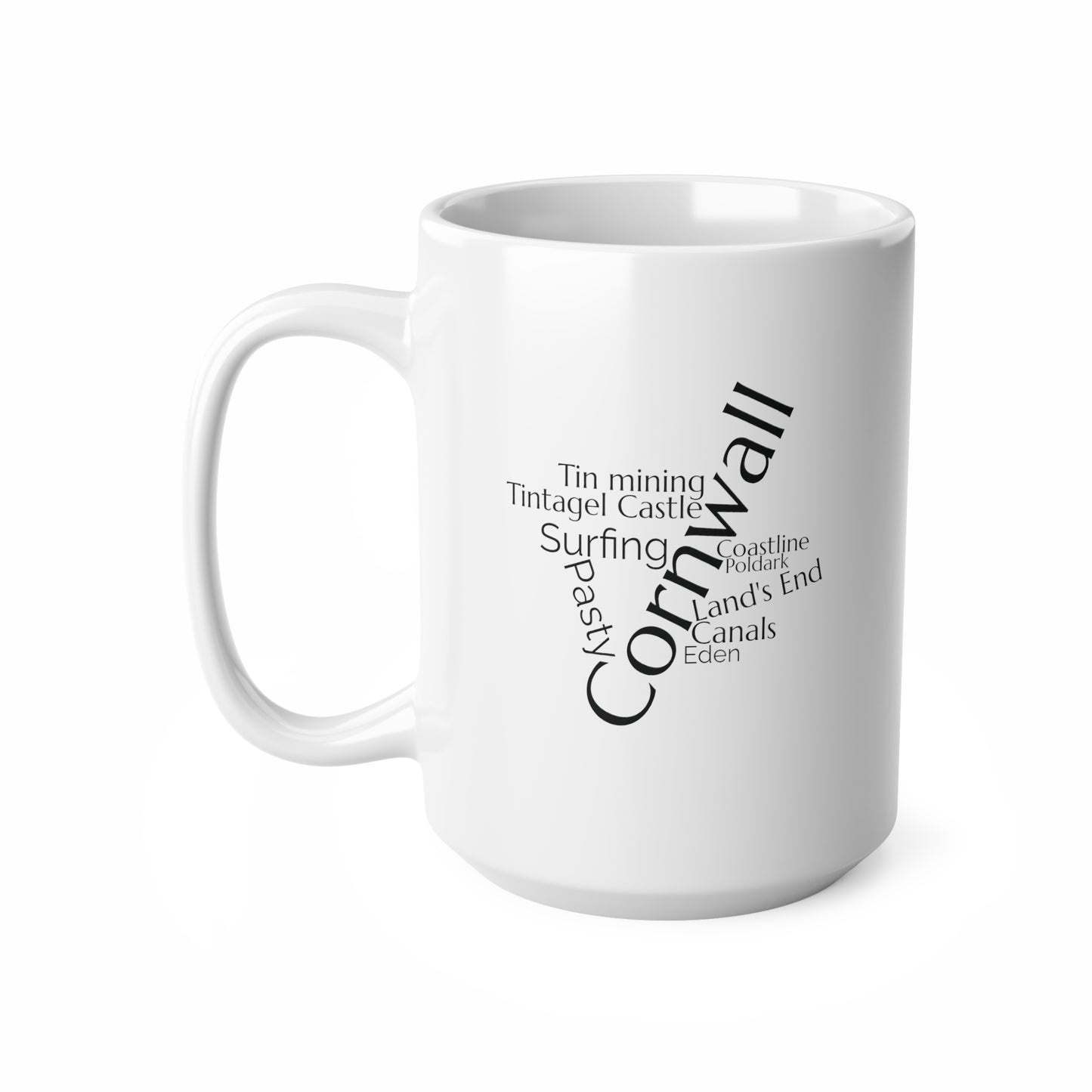 Cornwall word mug, local mug, geography mug, gift, mug, coffee cup, word mug, wordcloud mug, christmas gift, birthday gift