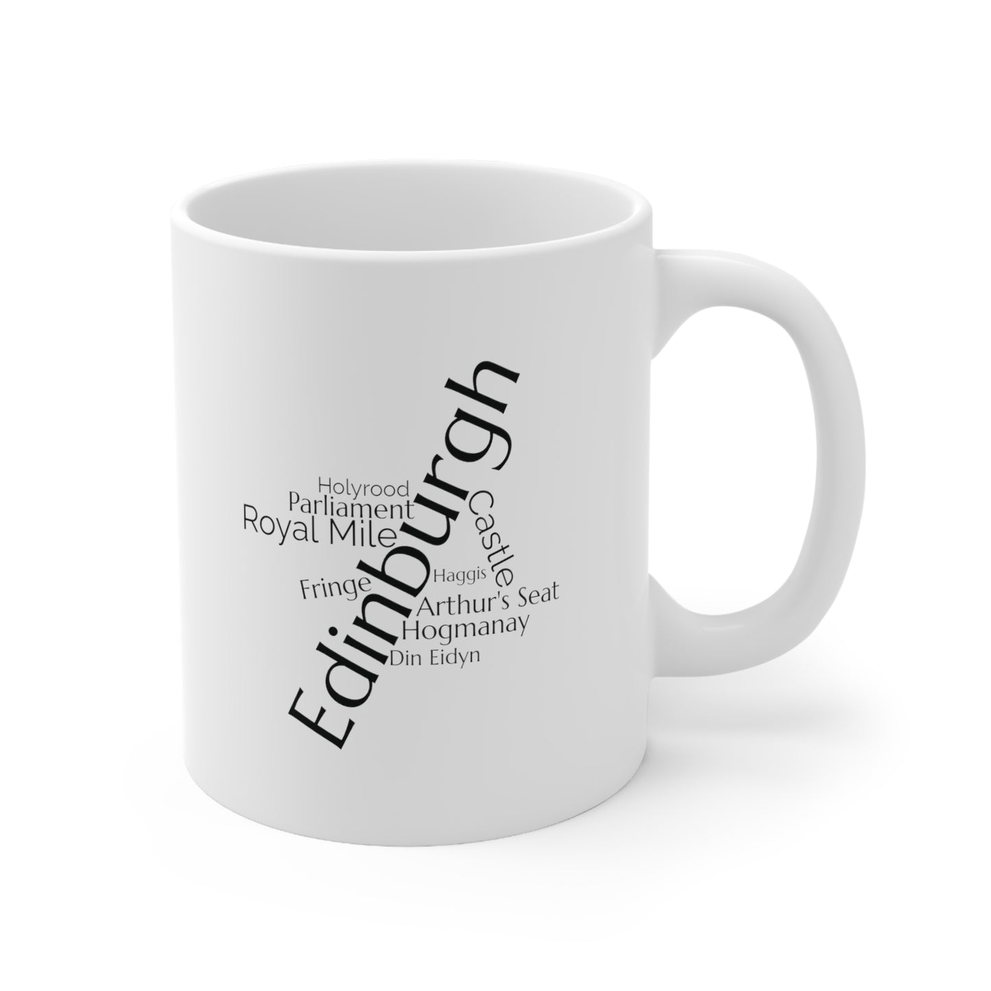 Edinburgh word mug, local mug, geography mug, gift, mug, coffee cup, word mug, wordcloud mug, christmas gift, birthday gift