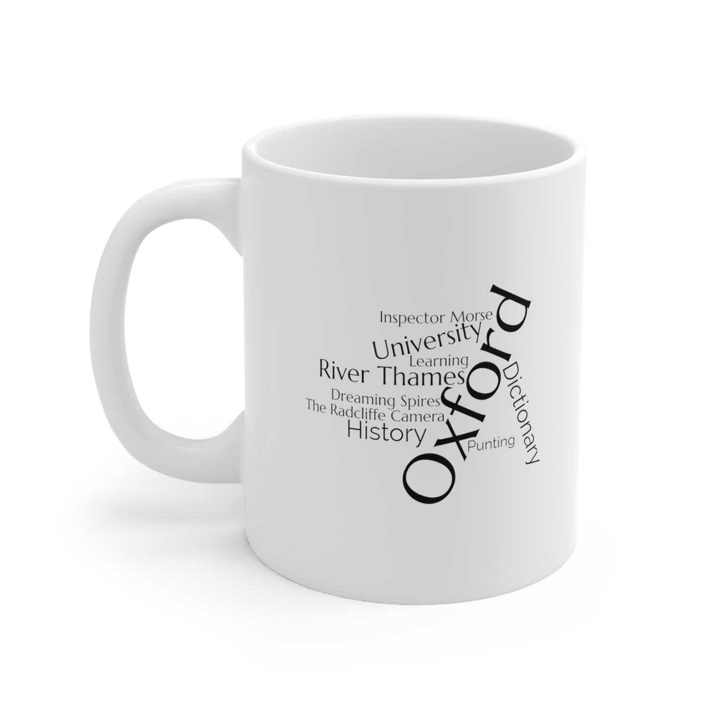 Oxford word mug, local mug, geography mug, gift, mug, coffee cup, word mug, wordcloud mug, christmas gift, birthday gift