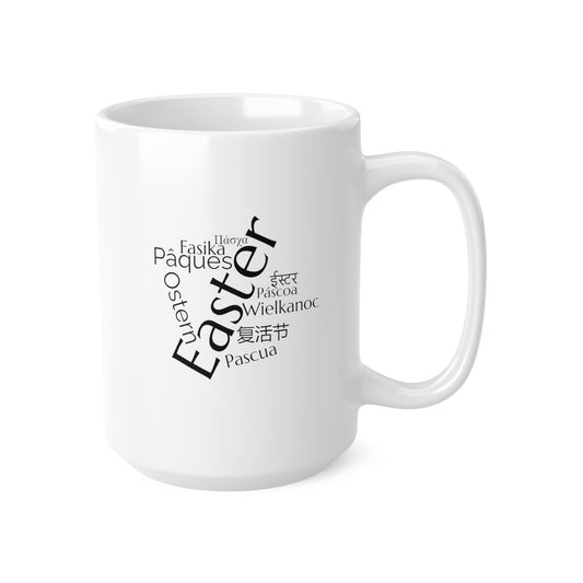 Easter word mug, geography mug, gift, mug, coffee cup, language mug, wordcloud mug, easter gift, world, languages