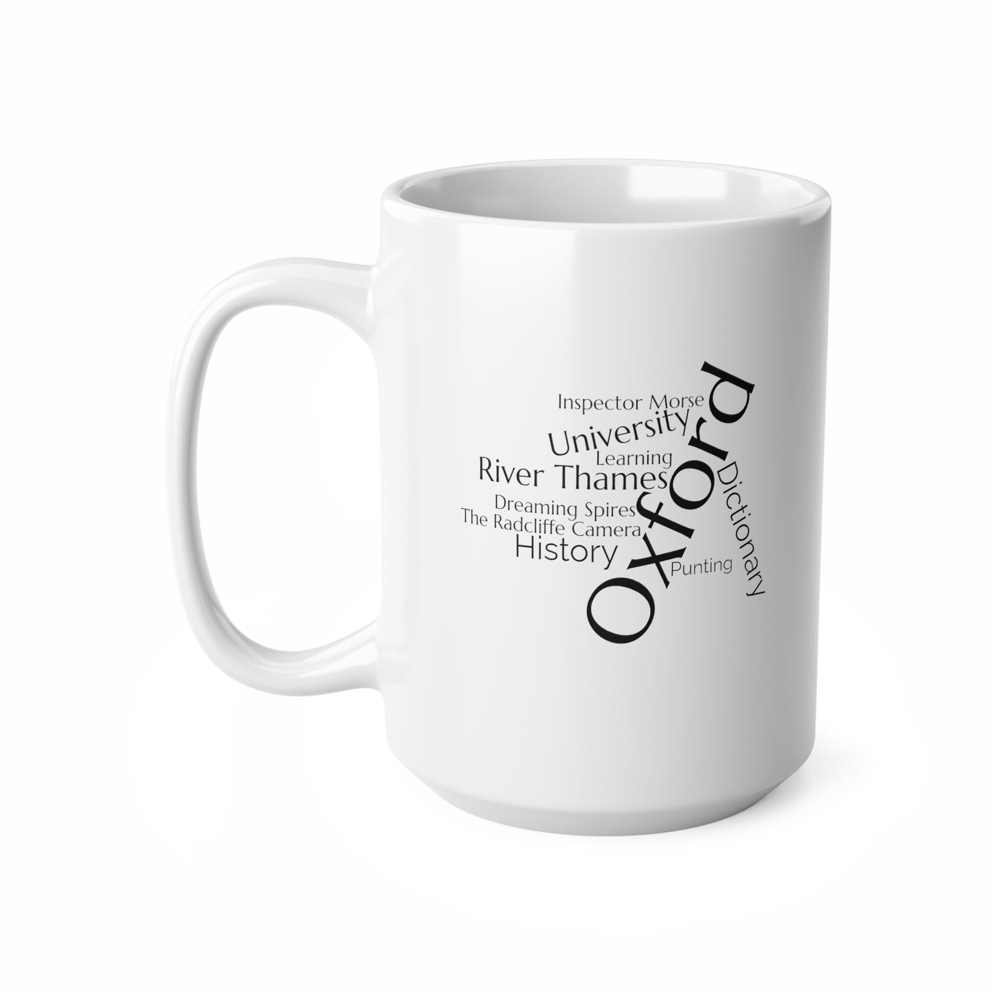Oxford word mug, local mug, geography mug, gift, mug, coffee cup, word mug, wordcloud mug, christmas gift, birthday gift