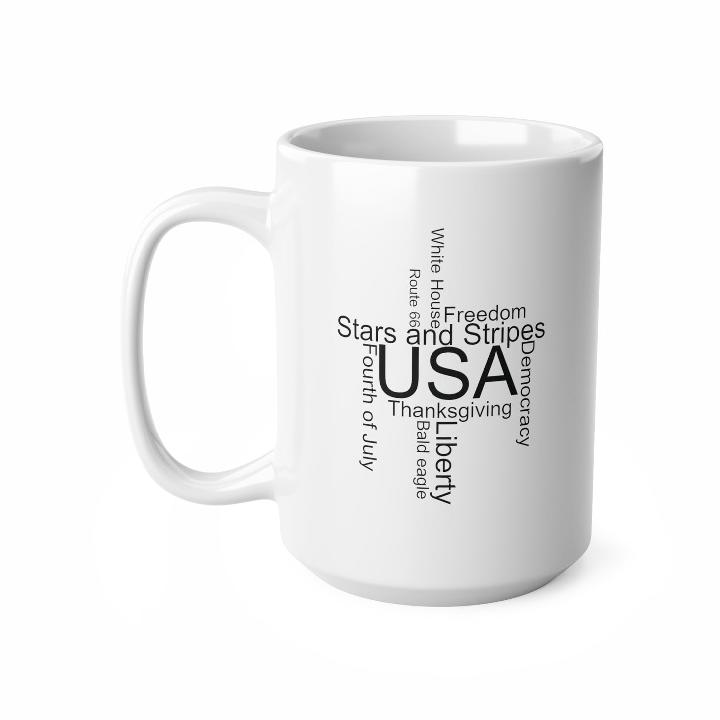 USA word mug, local mug, geography mug, gift, mug, coffee cup, word mug, wordcloud mug, christmas gift, birthday gift, America, American, US