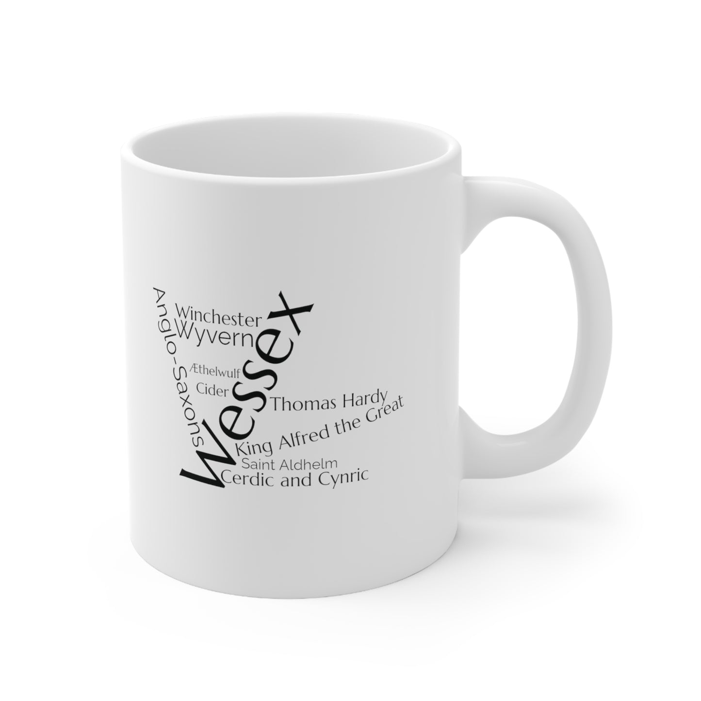 Wessex word mug, local mug, geography mug, gift, mug, coffee cup, word mug, wordcloud mug, christmas gift, birthday gift