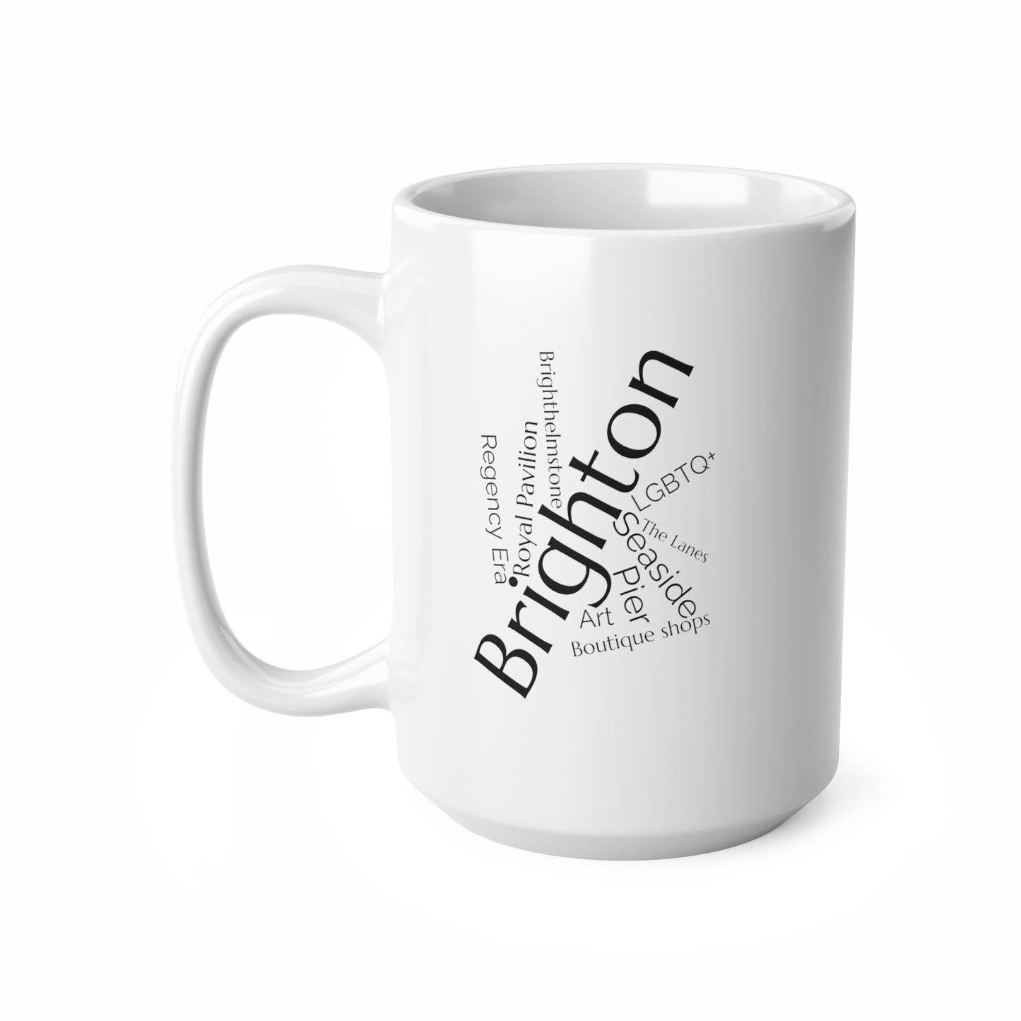 Brighton word mug, local mug, geography mug, gift, mug, coffee cup, word mug, wordcloud mug, christmas gift, birthday gift