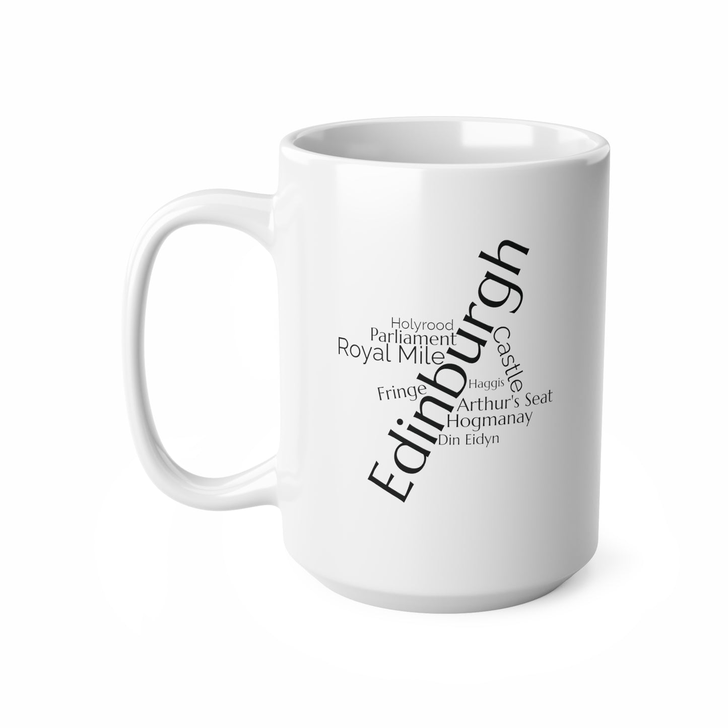 Edinburgh word mug, local mug, geography mug, gift, mug, coffee cup, word mug, wordcloud mug, christmas gift, birthday gift