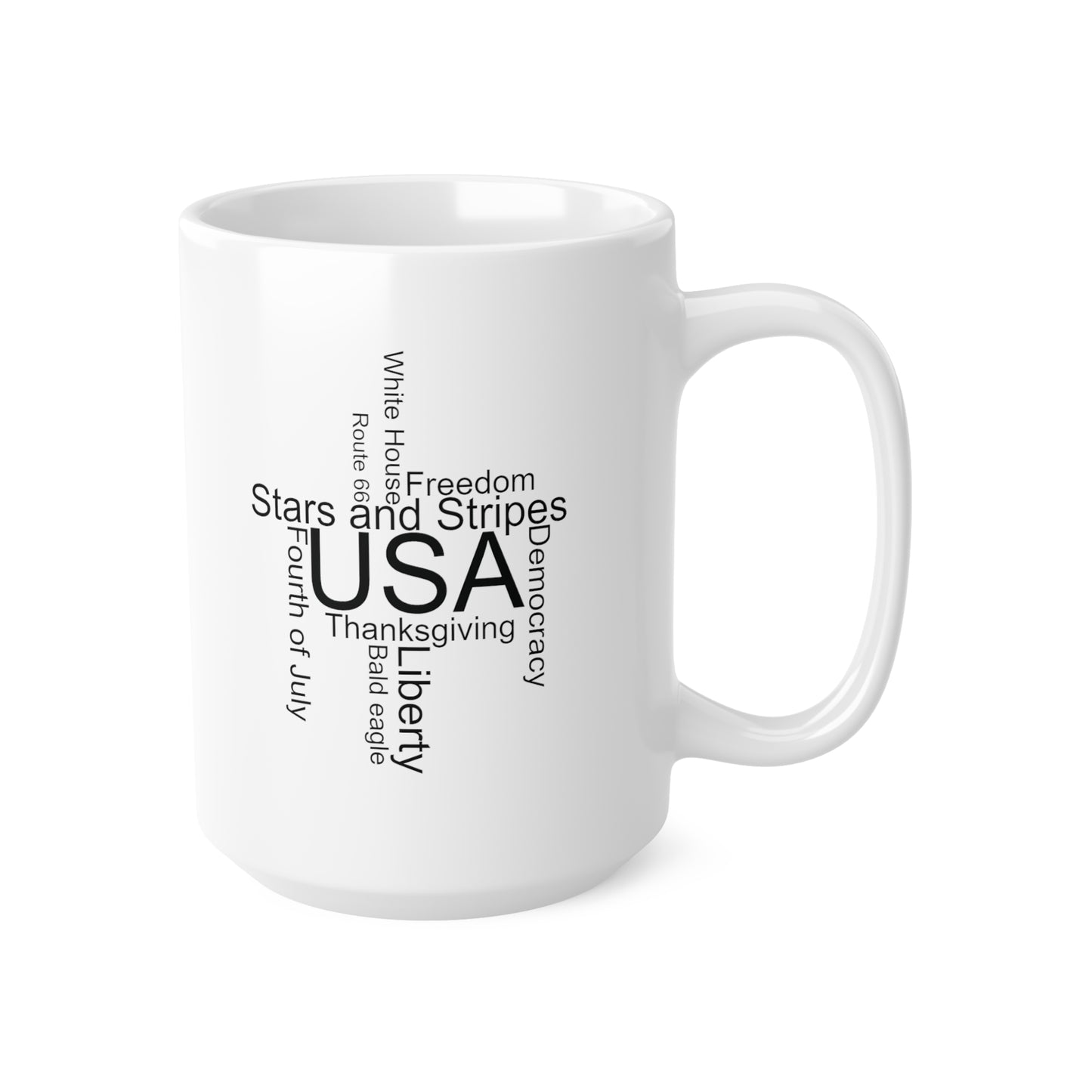 USA word mug, local mug, geography mug, gift, mug, coffee cup, word mug, wordcloud mug, christmas gift, birthday gift, America, American, US