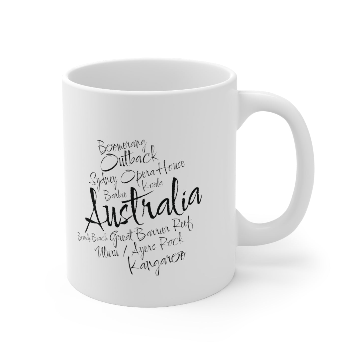 Australia word mug, local mug, geography mug, gift, mug, coffee cup, word mug, wordcloud mug, christmas gift, birthday gift