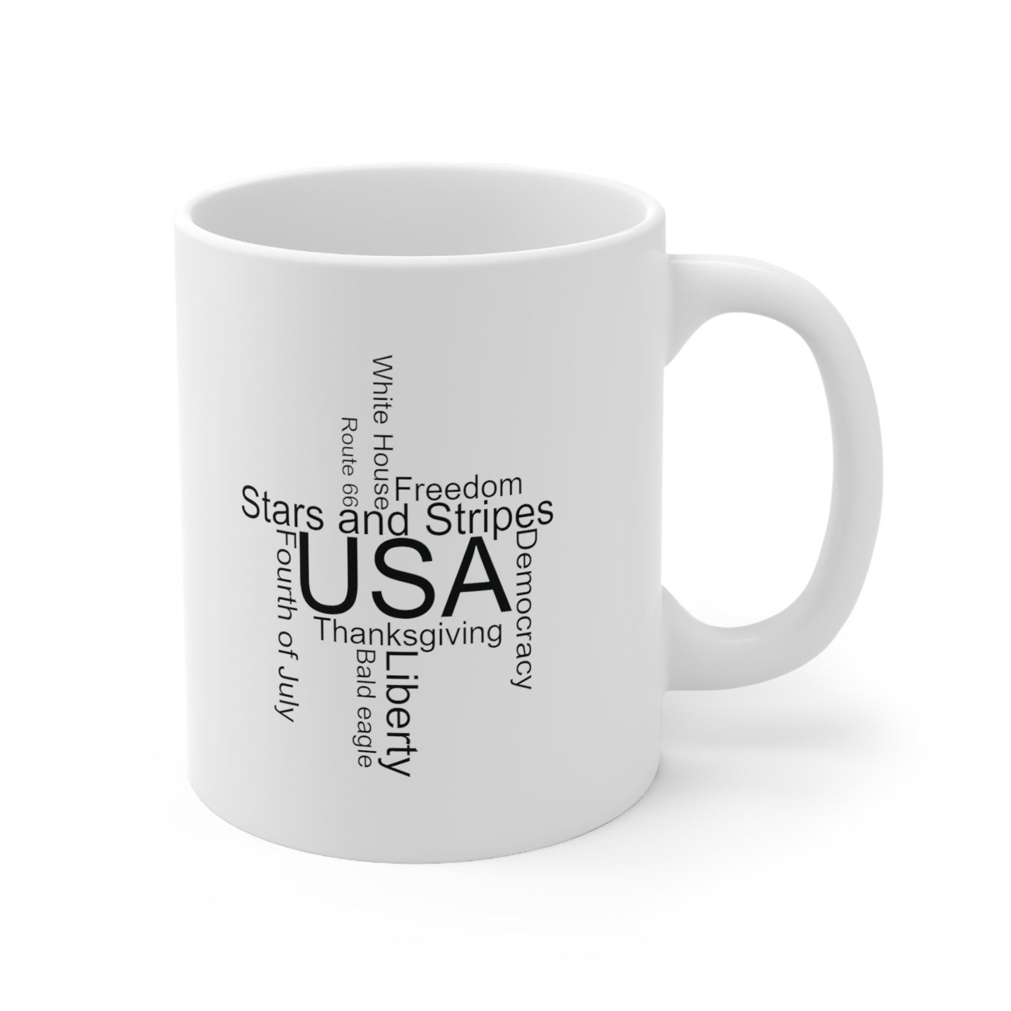 USA word mug, local mug, geography mug, gift, mug, coffee cup, word mug, wordcloud mug, christmas gift, birthday gift, America, American, US