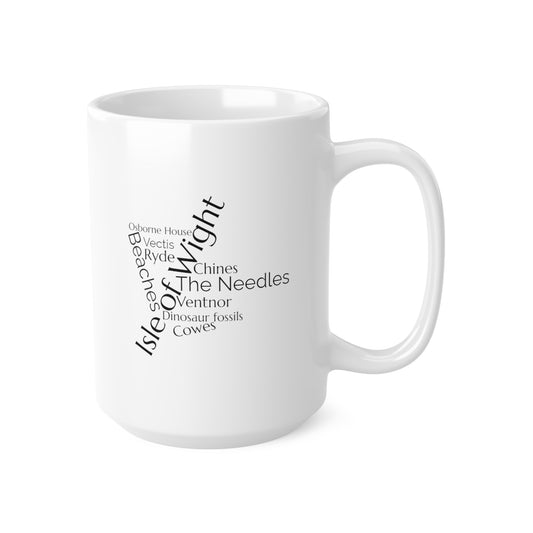 Isle of Wight word mug, local mug, geography mug, gift, mug, coffee cup, word mug, wordcloud mug, christmas gift, birthday gift