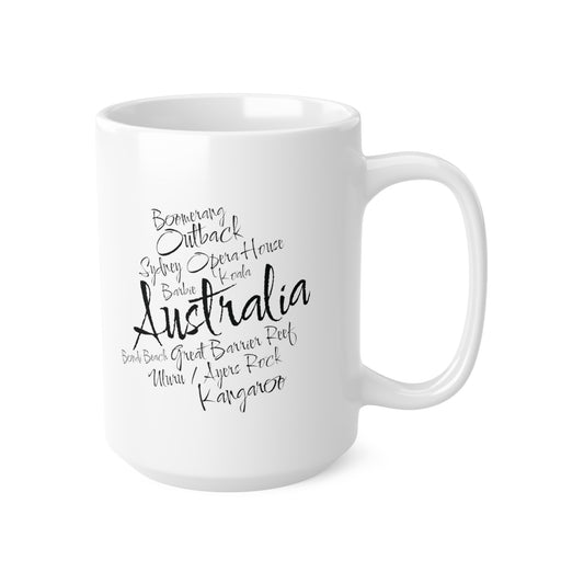 Australia word mug, local mug, geography mug, gift, mug, coffee cup, word mug, wordcloud mug, christmas gift, birthday gift