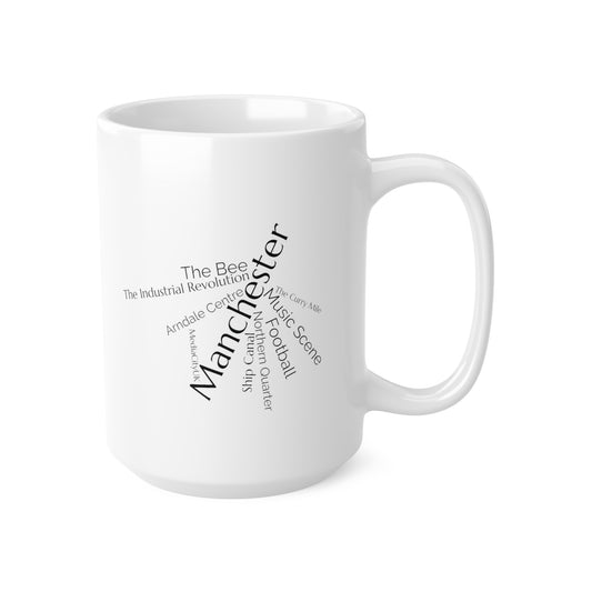 Manchester word mug, local mug, geography mug, gift, mug, coffee cup, word mug, wordcloud mug, christmas gift, birthday gift
